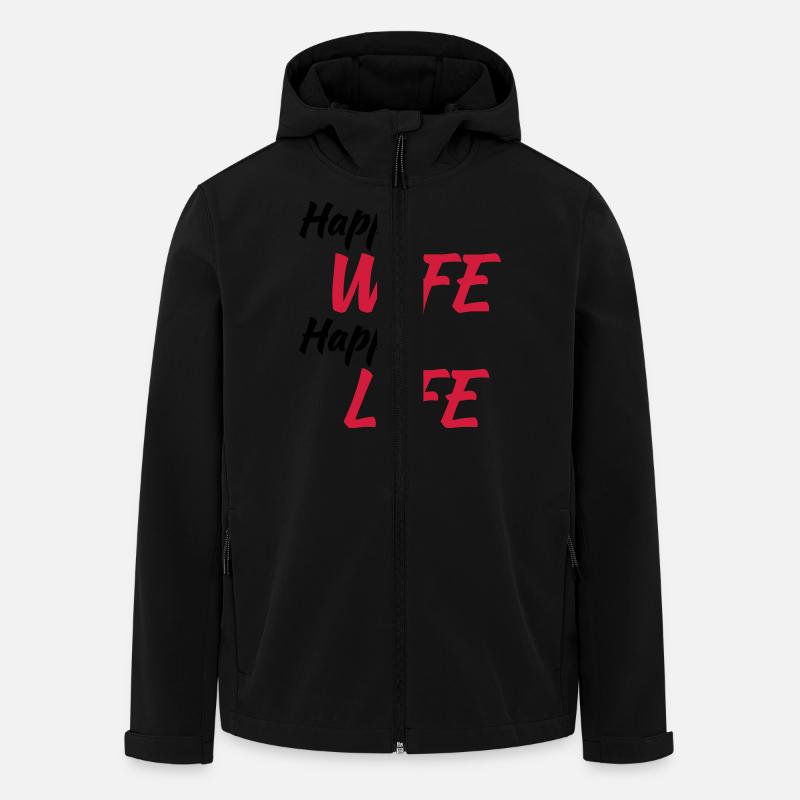 Happy wife, happy life - Veste softshell homme en polyester recyclé Stanley/Stella - noir