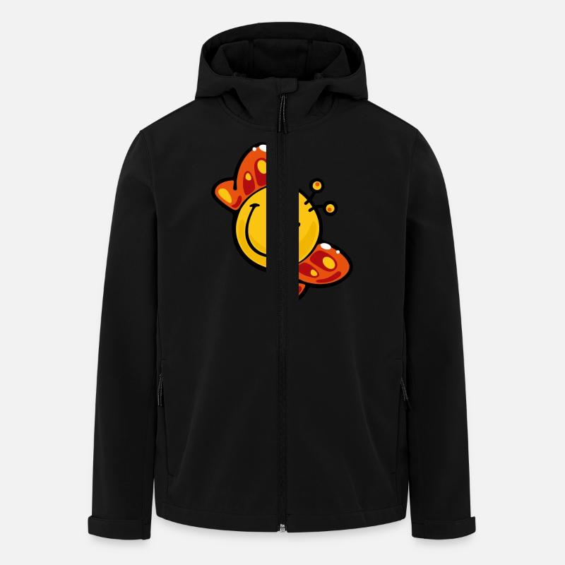 Smiley Butterfly - Men’s Recycled Softshell Jacket by Stanley/Stella - black
