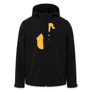 Saxophone - Men’s Recycled Softshell Jacket by Stanley/Stella - black - Front - AI Model Male 185 light (185cm)