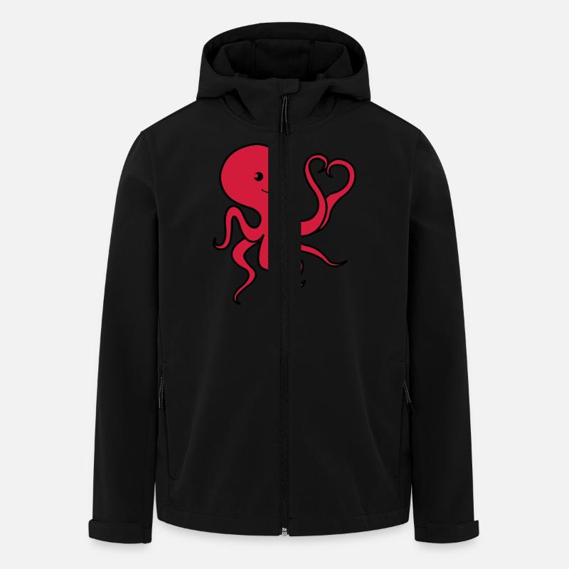 octopus_in_love_02 - Recycelte Männer Softshell-Jacke von Stanley/Stella - Schwarz