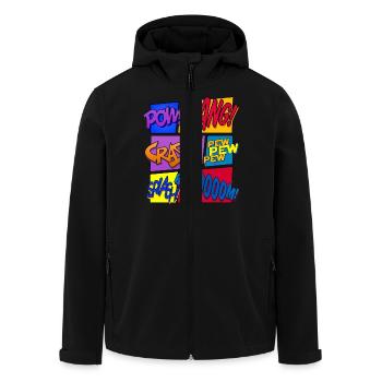 Get Loud (Comic-Design) - Recycelte Männer Softshell-Jacke von Stanley/Stella - Schwarz - Vorne - AI Model Male 185 light (185cm)