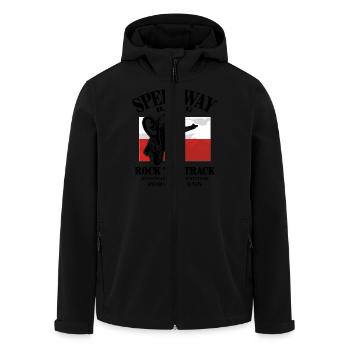 Speedway - Poland Flag - Recycelte Männer Softshell-Jacke von Stanley/Stella - Schwarz - Vorne - AI Model Male 185 light (185cm)