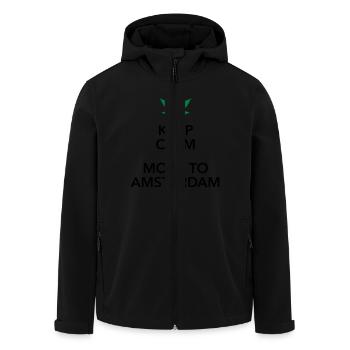 keep calm move to Amsterdam Holland Cannabis Dope - Recycelte Männer Softshell-Jacke von Stanley/Stella - Schwarz - Vorne - AI Model Male 185 light (185cm)