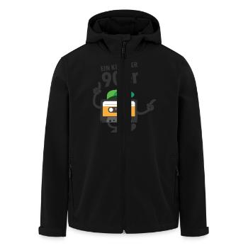 Ein Kind der 90er Jahre Kassette Retro Mottoparty - Recycelte Männer Softshell-Jacke von Stanley/Stella - Schwarz - Vorne - AI Model Male 185 light (185cm)
