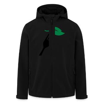 vegan - Men’s Recycled Softshell Jacket by Stanley/Stella - black - Front - AI Model Male 185 light (185cm)