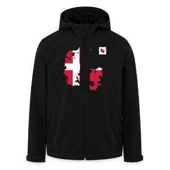 Danmark, Denmark - Men’s Recycled Softshell Jacket by Stanley/Stella - black - Front - AI Model Male 185 light (185cm)