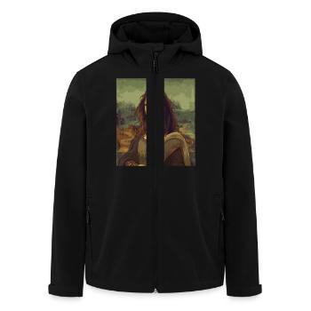 Monday Lisa Mona Lisa zerzaust Humor Kunst Montag - Men’s Recycled Softshell Jacket by Stanley/Stella - black - Front - AI Model Male 185 light (185cm)