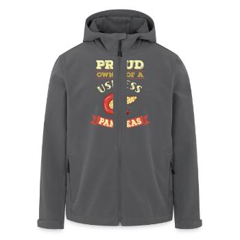Proud Owner of useless Pancreas Diabetes Humor - Men’s Recycled Softshell Jacket by Stanley/Stella - black - Front - AI Model Male 185 light (185cm)