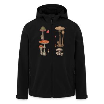 Mycologie des champignons Champignons Butinage Amoureux des champignons - Veste softshell homme en polyester recyclé Stanley/Stella - noir - Devant - AI Model Male 185 light (185cm)