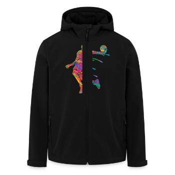 Basketballspieler Bunte Farbe Slam Dunk Sport - Recycelte Männer Softshell-Jacke von Stanley/Stella - Schwarz - Vorne - AI Model Male 185 light (185cm)