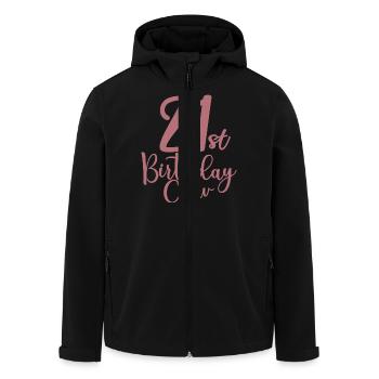 21e anniversaire Crew B-day Party Squad 21 ans - Veste softshell homme en polyester recyclé Stanley/Stella - noir - Devant - AI Model Male 185 light (185cm)