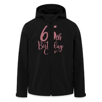 65th Birthday Crew B-day Party Squad 65 Years Old - Men’s Recycled Softshell Jacket by Stanley/Stella - black - Front - AI Model Male 185 light (185cm)