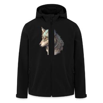 The gray wolf - Men’s Recycled Softshell Jacket by Stanley/Stella - black - Front - AI Model Male 185 light (185cm)
