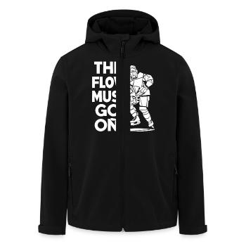 Flow auf dem Eis – Hockey Spirit - Recycelte Männer Softshell-Jacke von Stanley/Stella - Schwarz - Vorne - AI Model Male 185 light (185cm)