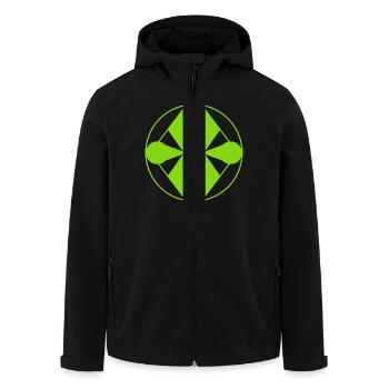 Modern Green Logo – Natural & Abstract Balance - Men’s Recycled Softshell Jacket by Stanley/Stella - black - Front - AI Model Male 185 light (185cm)