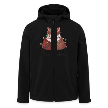 Meowy Catmes– Funny Cat Christmas Design - Men’s Recycled Softshell Jacket by Stanley/Stella - black - Front - AI Model Male 185 light (185cm)
