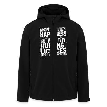 Hunting licenses make you happy - Men’s Recycled Softshell Jacket by Stanley/Stella - black - Front - AI Model Male 185 light (185cm)