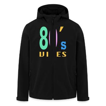 80s 80er Party Spruch Geschenk - Recycelte Männer Softshell-Jacke von Stanley/Stella - Schwarz - Vorne - AI Model Male 185 light (185cm)