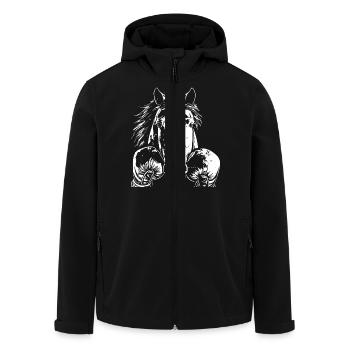 Pferd Boxer Kampfsport MMA - Recycelte Männer Softshell-Jacke von Stanley/Stella - Schwarz - Vorne - AI Model Male 185 light (185cm)