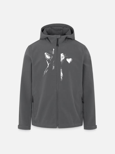 Cute Cat Heart Cats - Men’s Recycled Softshell Jacket by Stanley/Stella - black