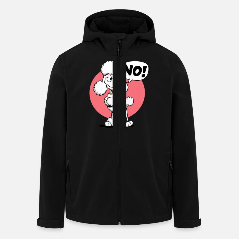 Caniche disant "Non ! - Veste softshell homme en polyester recyclé Stanley/Stella - noir