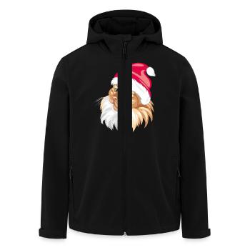 Cute proud ginger cat in Santa hat - Men’s Recycled Softshell Jacket by Stanley/Stella - black - Front - AI Model Male 185 light (185cm)
