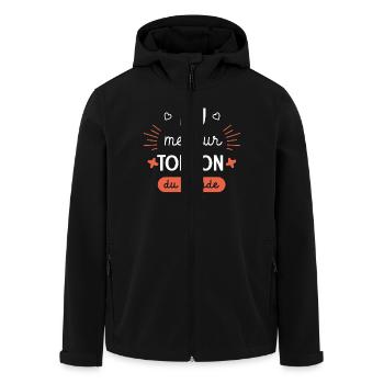 Meilleur Tonton du monde Cadeau oncle - Veste softshell homme en polyester recyclé Stanley/Stella - noir - Devant - AI Model Male 185 light (185cm)