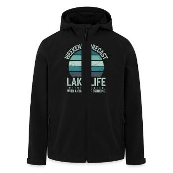 Lac et joie estivale - Veste softshell homme en polyester recyclé Stanley/Stella - noir - Devant - AI Model Male 185 light (185cm)