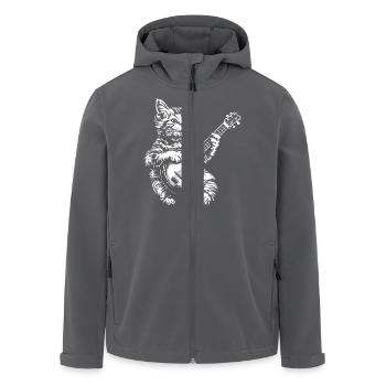 Katze Banjo Musik Cottagecore - Recycelte Männer Softshell-Jacke von Stanley/Stella - Anthrazit - Vorne - AI Model Male 185 light (185cm)