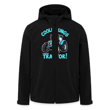 Coole Jungs fahren Traktor Trecker Junge - Recycelte Männer Softshell-Jacke von Stanley/Stella - Schwarz - Vorne - AI Model Male 185 light (185cm)