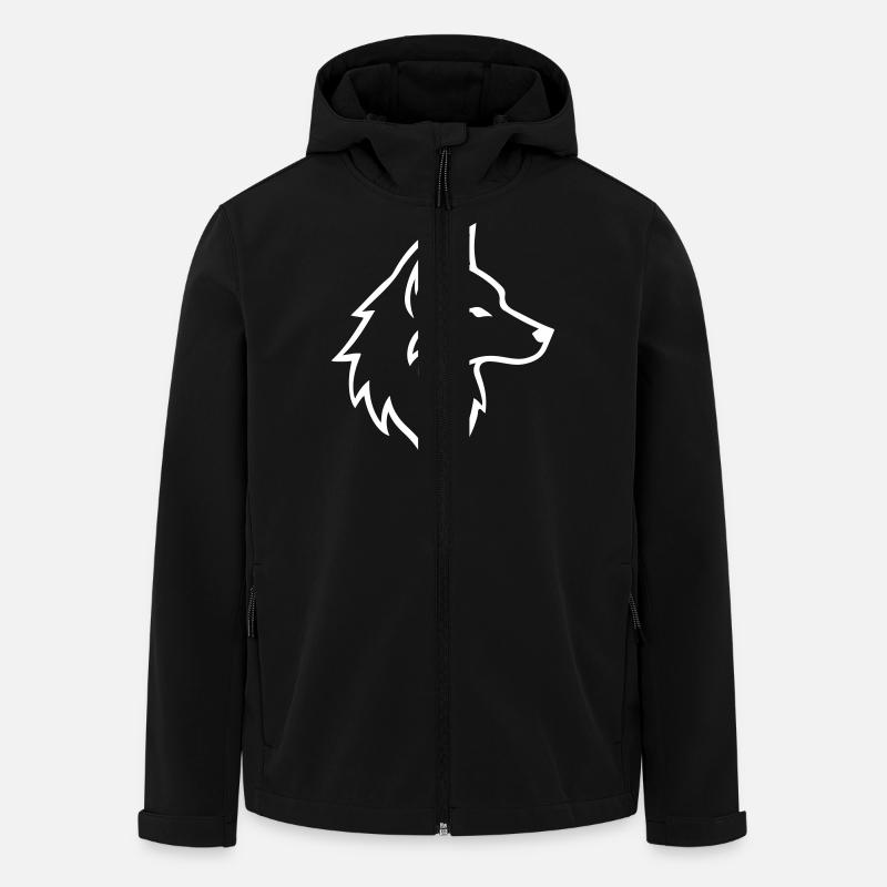 Wolf Outline - Men’s Recycled Softshell Jacket by Stanley/Stella - black