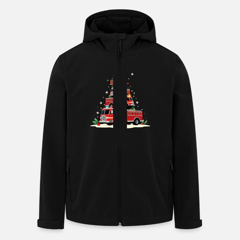 Lustiges Feuerwehrauto, Feuerwehrauto, Weihnachten - Recycelte Männer Softshell-Jacke von Stanley/Stella - Schwarz