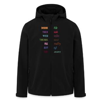 Lundi Non Mardi Meh Mercredi Peut-être - Veste softshell homme en polyester recyclé Stanley/Stella - noir - Devant - AI Model Male 185 light (185cm)