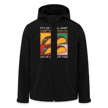 Self-love and a smile - Men’s Recycled Softshell Jacket by Stanley/Stella - black - Front - AI Model Male 185 light (185cm)