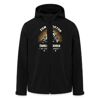 Zum Traktor Fahren Geboren Bauer Witzigen Sprüchen - Recycelte Männer Softshell-Jacke von Stanley/Stella - Schwarz - Vorne - AI Model Male 185 light (185cm)