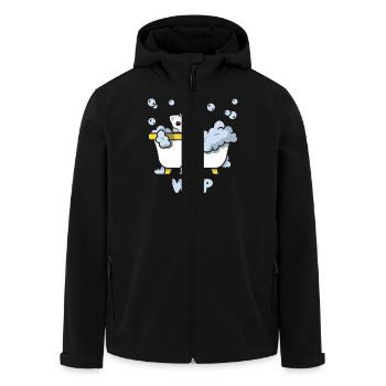 Süßes Katzenmotiv in der Badewanne mit - Recycelte Männer Softshell-Jacke von Stanley/Stella - Schwarz - Vorne - AI Model Male 185 light (185cm)