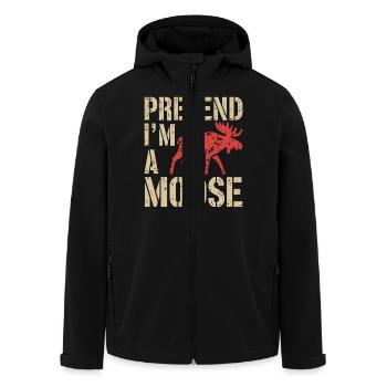 Moose love with wit - Men’s Recycled Softshell Jacket by Stanley/Stella - black - Front - AI Model Male 185 light (185cm)