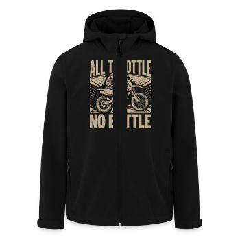 Adrénaline et vitesse en motocross - Veste softshell homme en polyester recyclé Stanley/Stella - noir - Devant - AI Model Male 185 light (185cm)