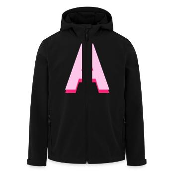 Pop- und moderner rosa Buchstabe a - Recycelte Männer Softshell-Jacke von Stanley/Stella - Schwarz - Vorne - AI Model Male 185 light (185cm)