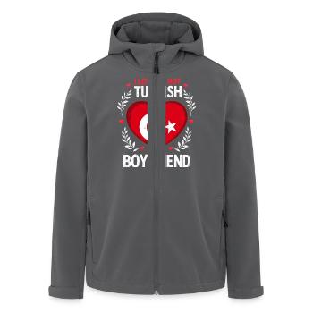 Relation turque - Cœur et drapeau - Veste softshell homme en polyester recyclé Stanley/Stella - charbon - Devant - AI Model Male 185 light (185cm)