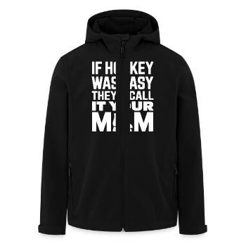 Wenn Hockey einfach wäre, würden sie es deine Mama Hockey nennen - Recycelte Männer Softshell-Jacke von Stanley/Stella - Schwarz - Vorne - AI Model Male 185 light (185cm)