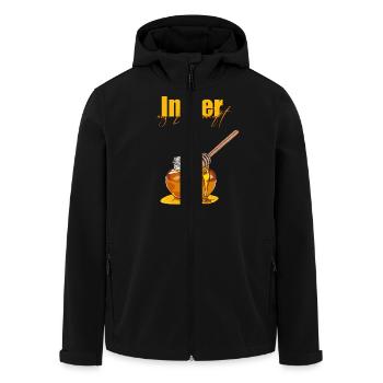 Passionate beekeeper // Illustration - Men’s Recycled Softshell Jacket by Stanley/Stella - black - Front - AI Model Male 185 light (185cm)