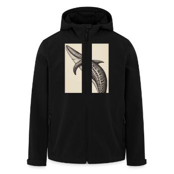 Anatomie de la baleine - Veste softshell homme en polyester recyclé Stanley/Stella - noir - Devant - AI Model Male 185 light (185cm)