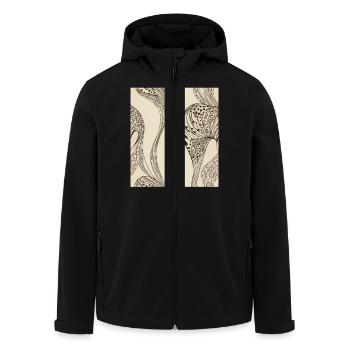 Abstraktes organisches Muster - Recycelte Männer Softshell-Jacke von Stanley/Stella - Schwarz - Vorne - AI Model Male 185 light (185cm)