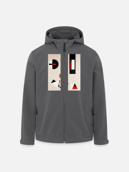 Abstract geometric composition - Men’s Recycled Softshell Jacket by Stanley/Stella - black