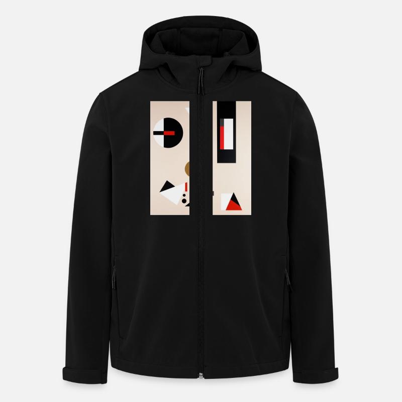 Abstract geometric composition - Men’s Recycled Softshell Jacket by Stanley/Stella - black