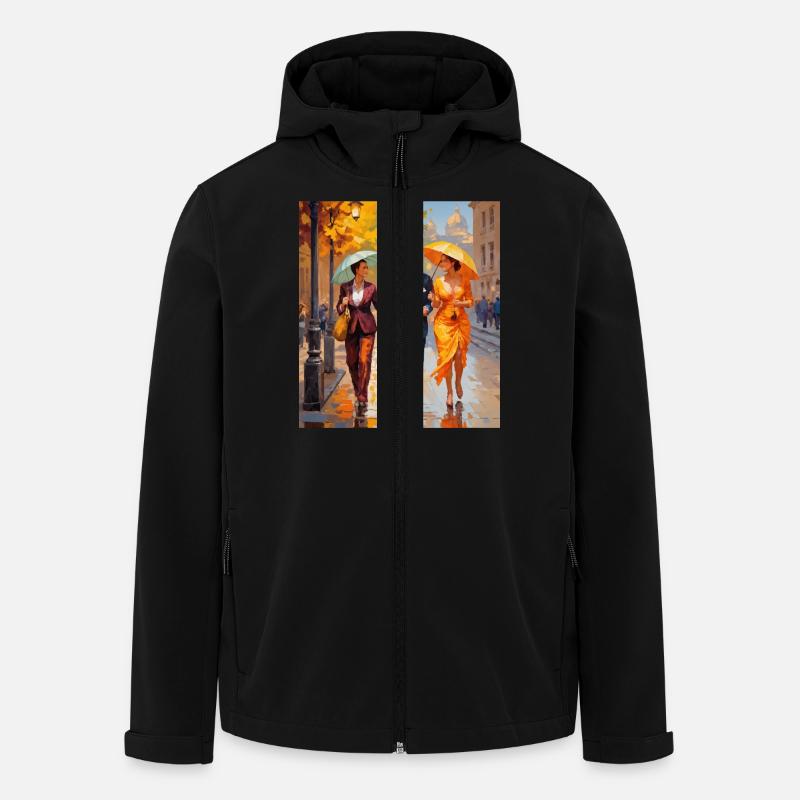 Une promenade sous la pluie - Veste softshell homme en polyester recyclé Stanley/Stella - noir