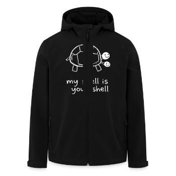 Niedliche Schildkröte zum Teilen - Mein Panzer ist dein Panzer - Recycelte Männer Softshell-Jacke von Stanley/Stella - Schwarz - Vorne - AI Model Male 185 light (185cm)