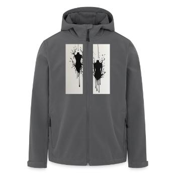 Mannequins with ink stains - Men’s Recycled Softshell Jacket by Stanley/Stella - anthracite - Front - AI Model Male 185 light (185cm)