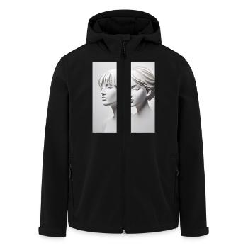 Silhouetten aus Papier - Recycelte Männer Softshell-Jacke von Stanley/Stella - Schwarz - Vorne - AI Model Male 185 light (185cm)